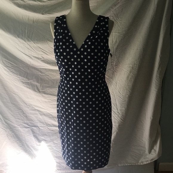 J Crew Seersucker Polka Dot Dress Navy Blue NEW 10 - Picture 5 of 8